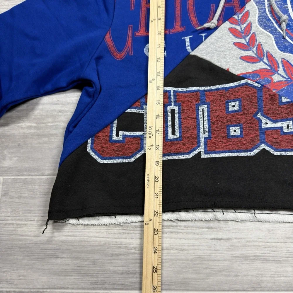 New Era‎ Chicago Cubs Upcycled Color Block Cropped Boxy Hoodie Women's XXL NEW